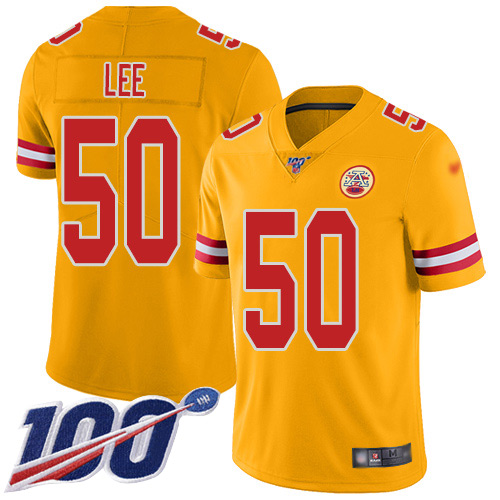 Men Kansas City Chiefs #50 Lee Darron Limited Gold Inverted Legend 100th Season Nike NFL Jersey->kansas city chiefs->NFL Jersey